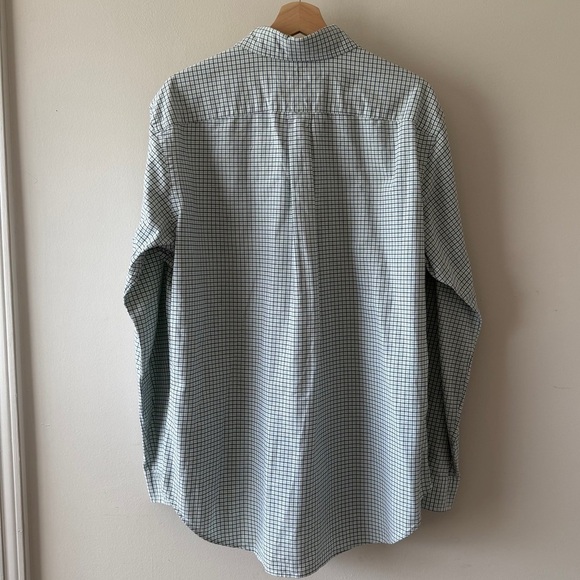 Ralph Lauren Classic Fit Button-Down Shirt Green Navy Check – Size L - Picture 6 of 9